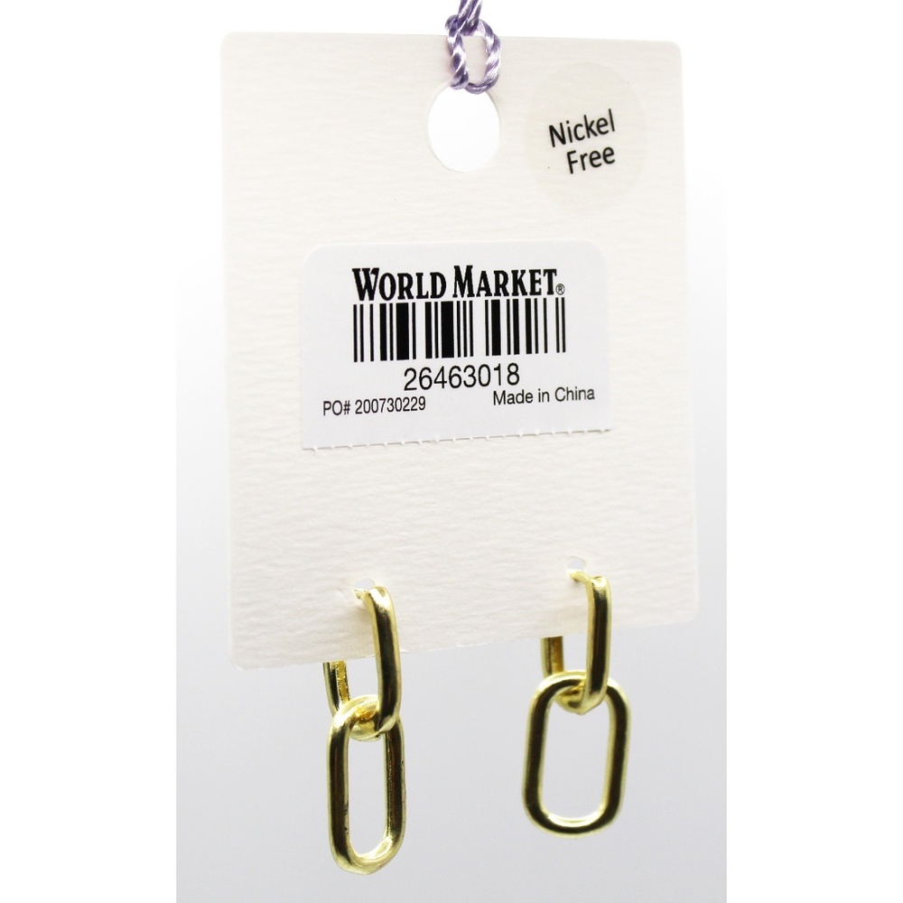 NWT Gold tone link hoop earrings - Picture 4 of 4